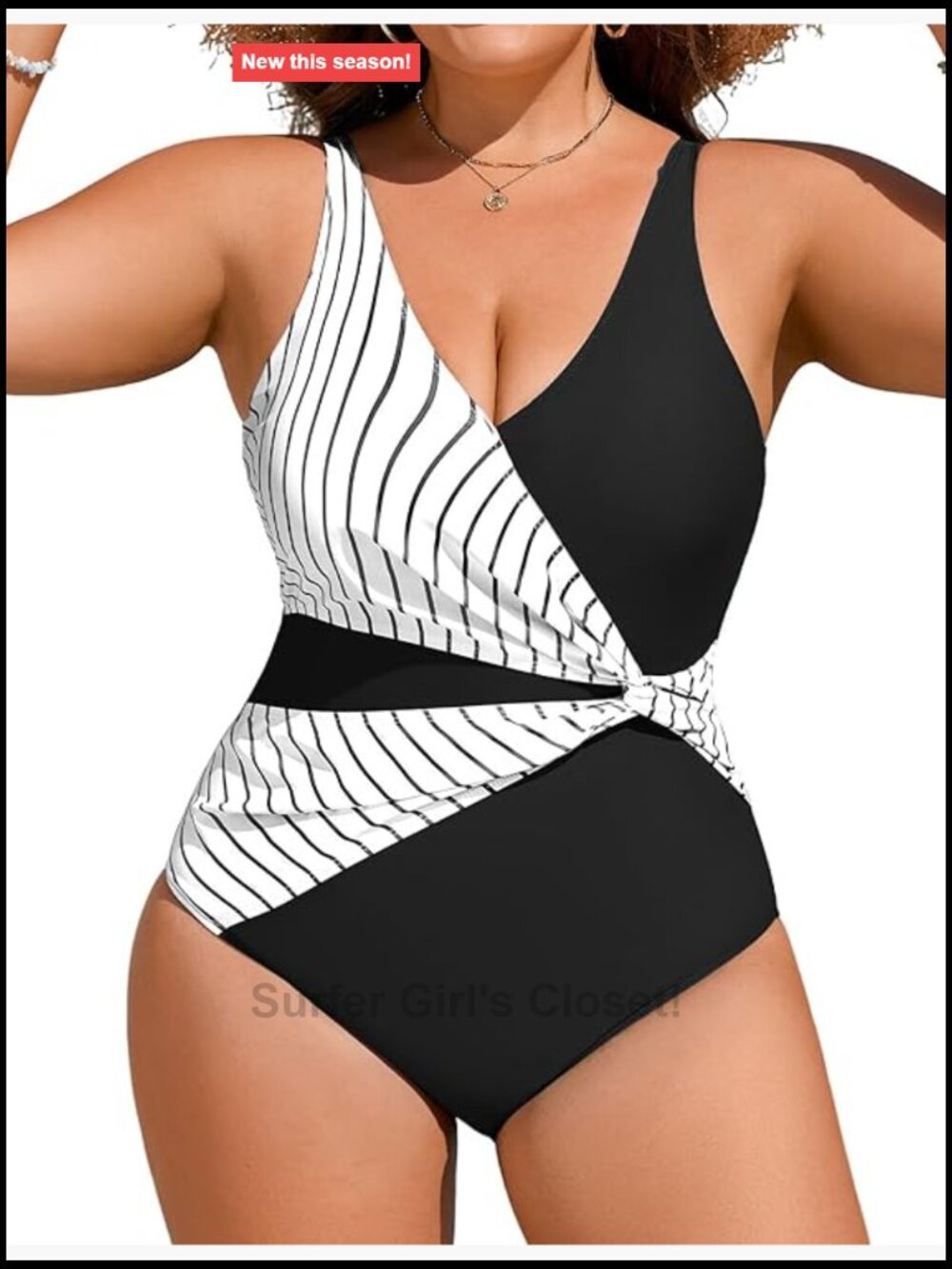 Plus Size One Piece Swimsuit Tummy Control Push Up Modest Swimwear Adjustable
